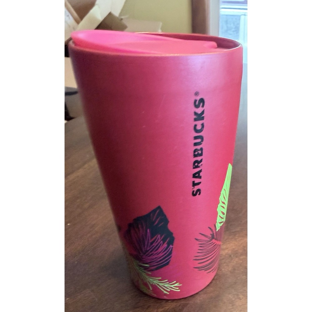 Starbucks Holiday 2021 Poinsettia Tumblr Ceramic 12 Ounce Coffee Tea NWT - Picture 2 of 4